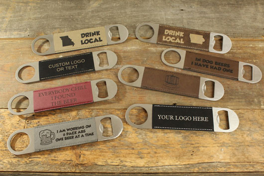personalized leather bottle opener