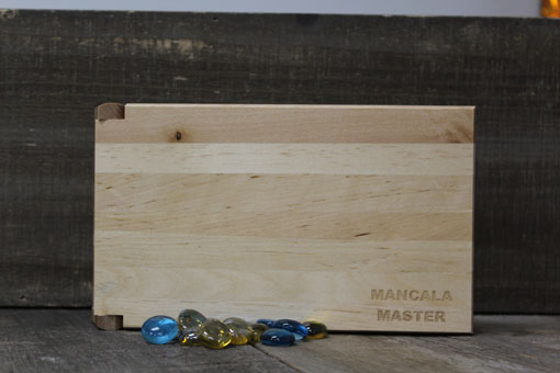 personalized mancala game board and marbles